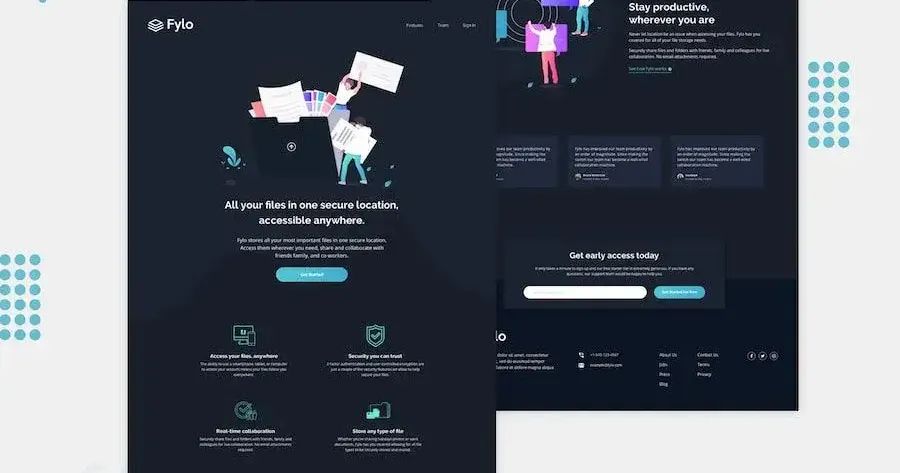 Fylo Files Landing page